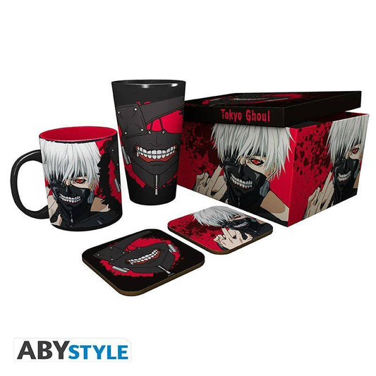 Tokyo Ghoul - Geschenkset Ken Kaneki - Glas, Tasse & Untersetzer