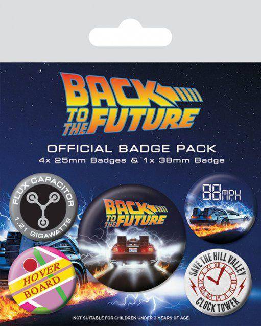Zurück in die Zukunft - Anstecker Set DeLorean