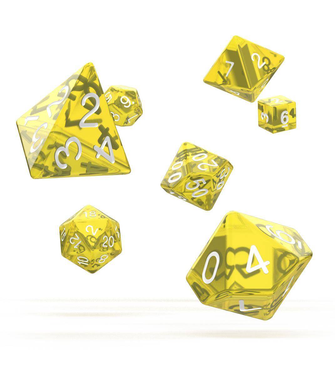 Oakie Doakie Dice - RPG Würfel Set Transparent Gelb - 7