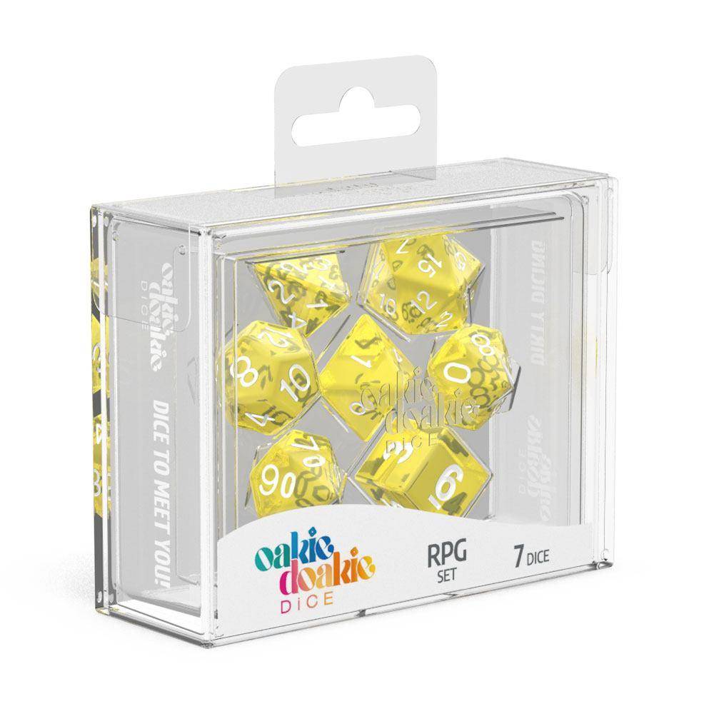 Oakie Doakie Dice - RPG Würfel Set Transparent Gelb - 7