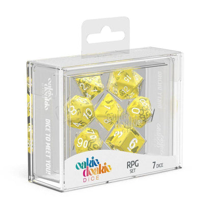 Oakie Doakie Dice - RPG Würfel Set Transparent Gelb - 7