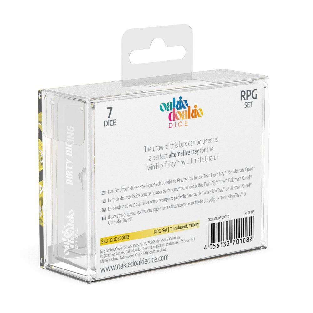 Oakie Doakie Dice - RPG Würfel Set Transparent Gelb - 7