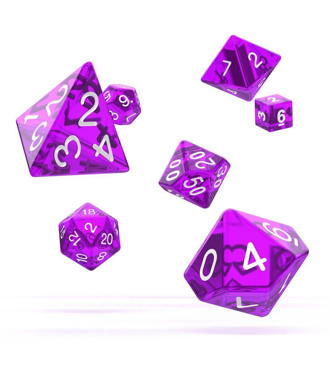 Oakie Doakie Dice - RPG Würfel Set Transparent Lila - 7