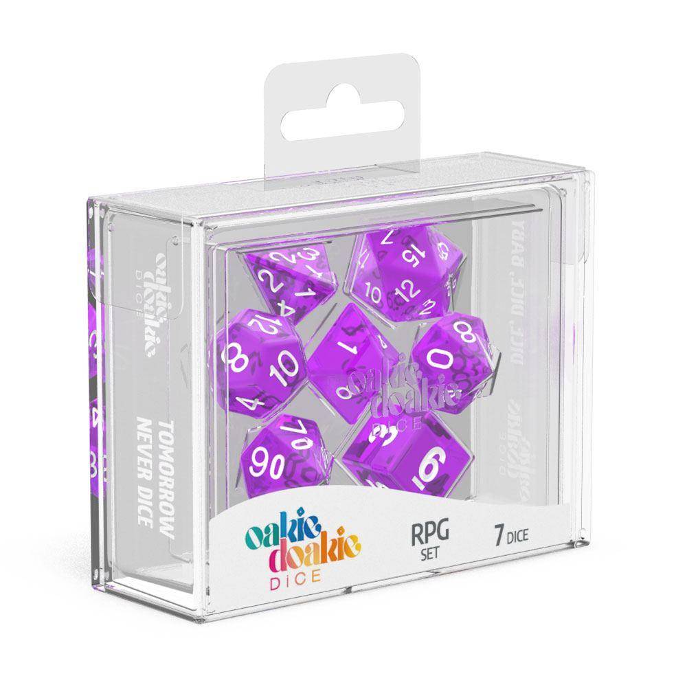 Oakie Doakie Dice - RPG Würfel Set Transparent Lila - 7
