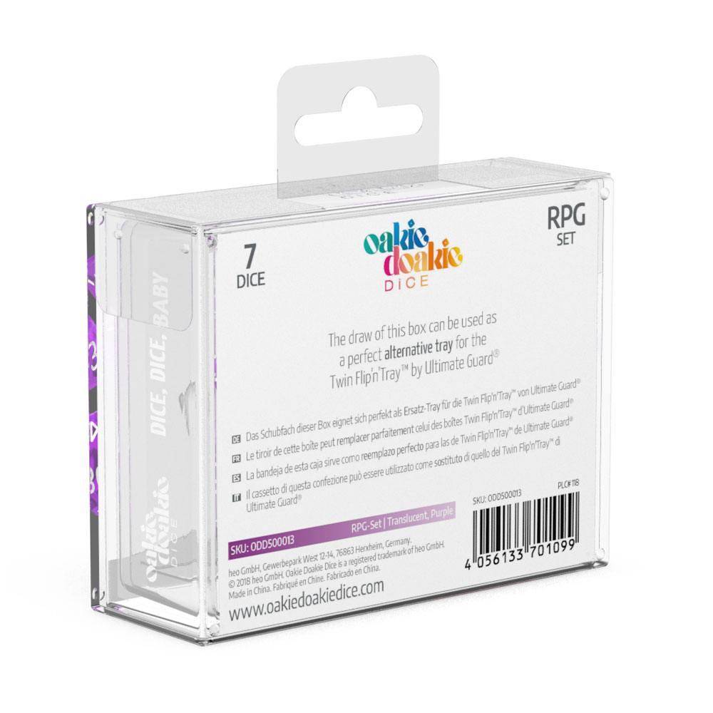 Oakie Doakie Dice - RPG Würfel Set Transparent Lila - 7