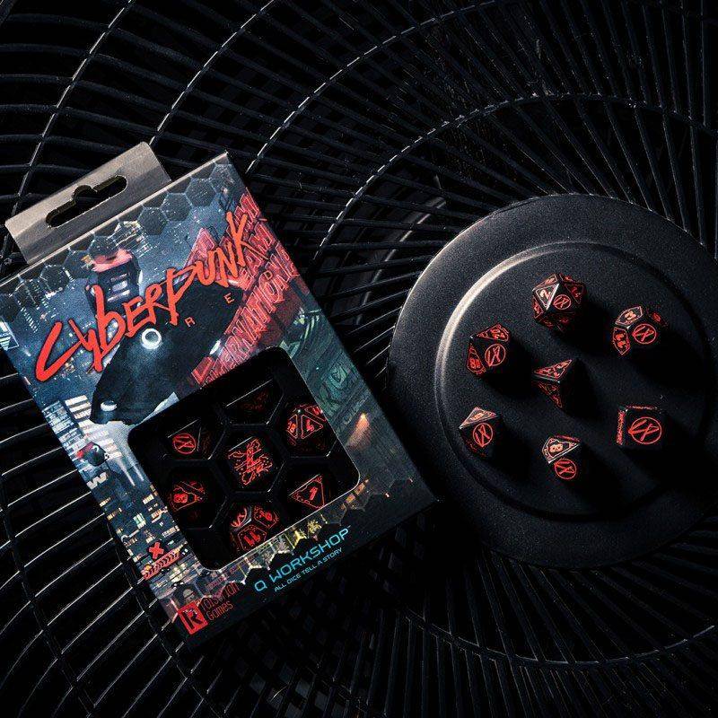 Q Workshop - Würfel Set Cyberpunk - Rot - 7