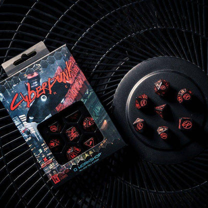 Q Workshop - Würfel Set Cyberpunk - Rot - 7