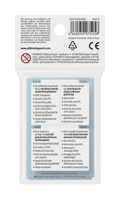 Ultimate Guard - Kartenhüllen Premium Soft Sleeves Mini American - Transparent (50)