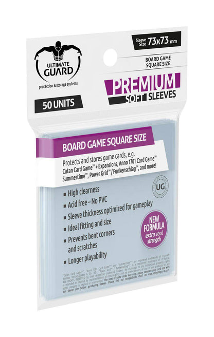 Ultimate Guard - Kartenhüllen Brettspielkarten Quadratisch - Transparent (50)