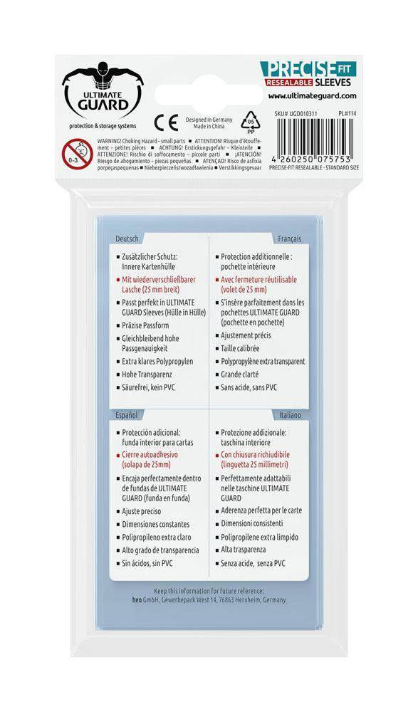 Ultimate Guard - Wiederverschließbare Kartenhüllen Standardgröße - Transparent (100)