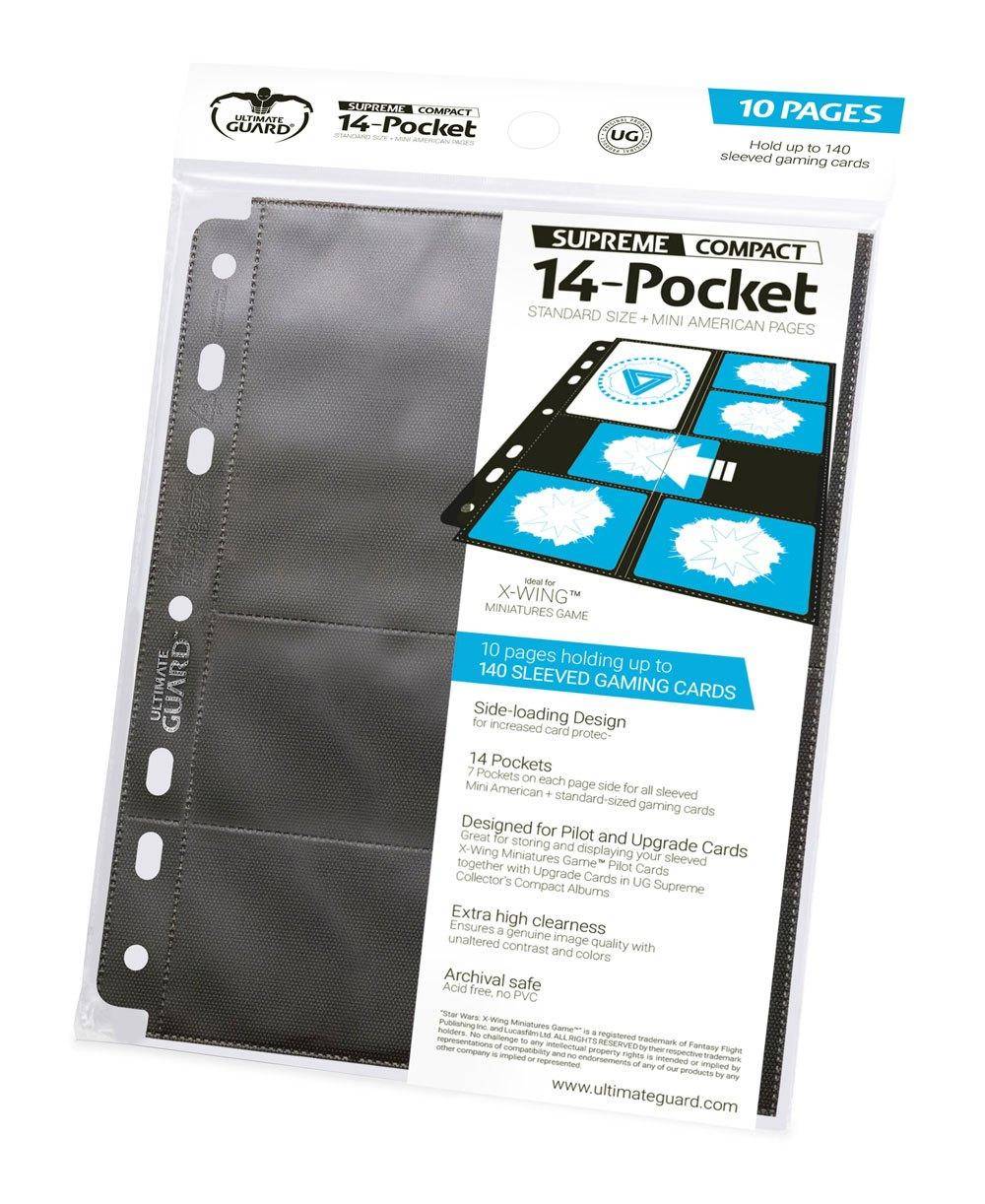 Ultimate Guard - Kartenseiten 14 Taschen Standardgröße & Mini American - Schwarz (10)